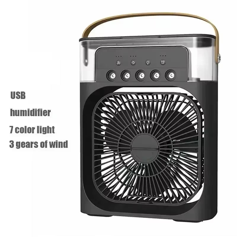 Portable Humidifier Air Conditioner Fan Household Hydrocooling Water Mist Cooler Portable Air Adjustment for Office 3 Speed Fan